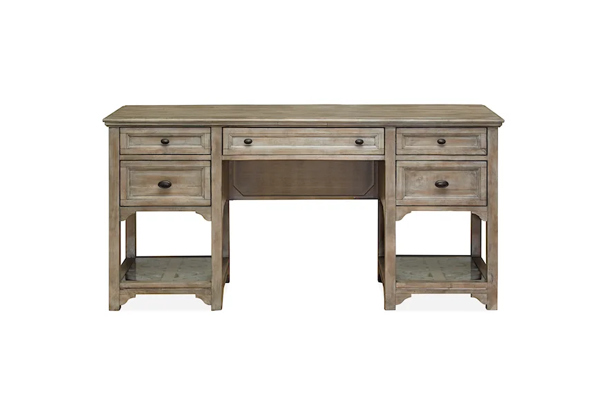 Tinley Park Home Office Double Pedestal Desk by Magnussen Home at Esprit Decor Home Furnishings